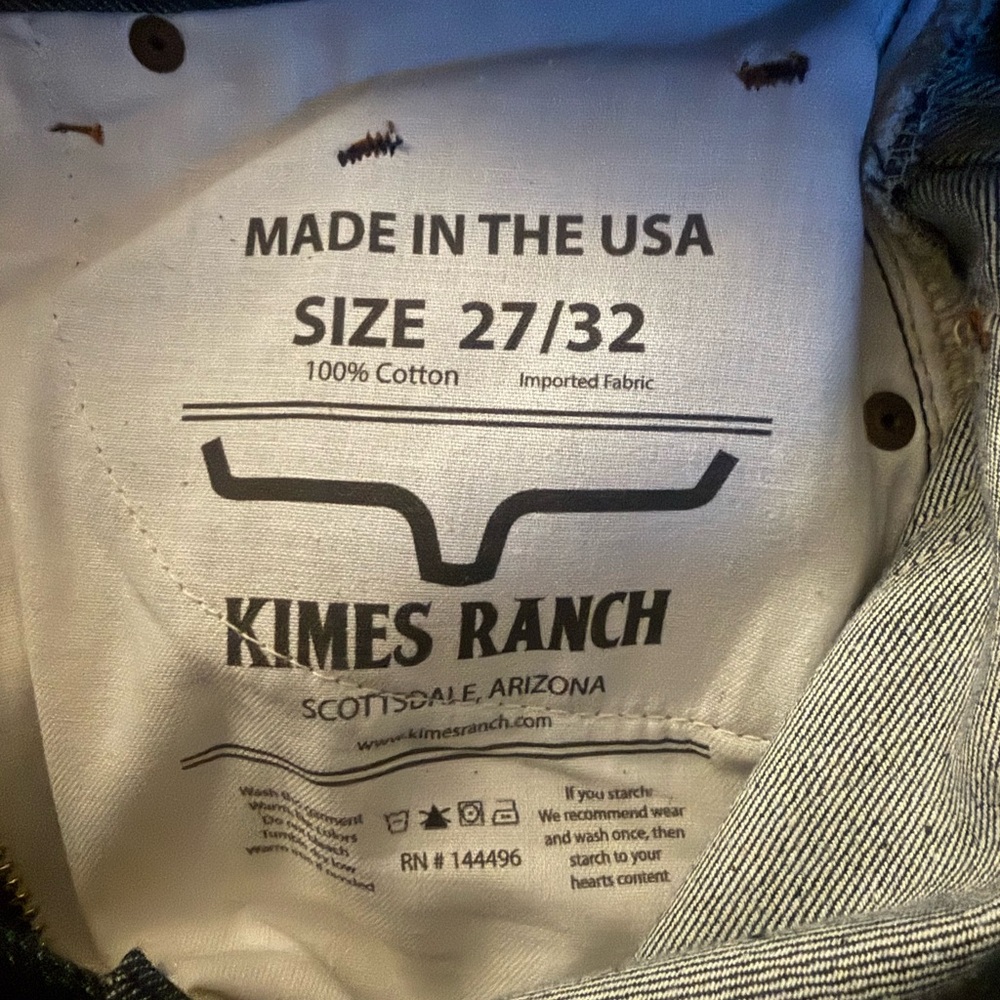 Kimes Ranch Dark Blue Jeans with Contrast Stitching